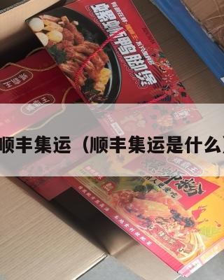 顺丰集运（顺丰集运是什么）