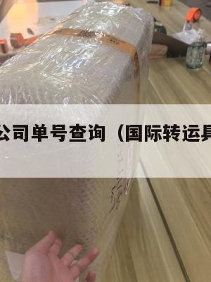 国际转运公司单号查询（国际转运具体怎么操作的?）