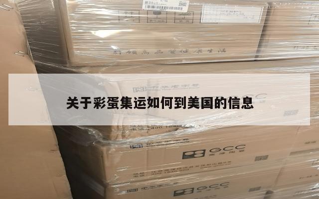 关于彩蛋集运如何到美国的信息