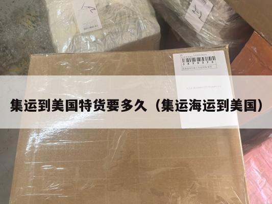 集运到美国特货要多久（集运海运到美国）