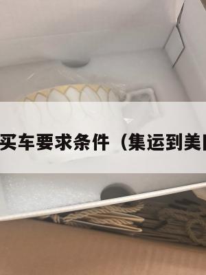 集运美国买车要求条件（集运到美国要多久）