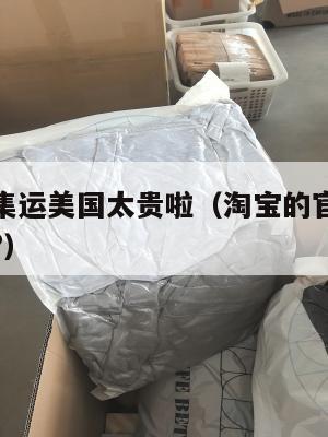 淘宝官方集运美国太贵啦(淘宝的官方集运是什么流程?)