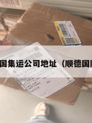 顺德美国集运公司地址(顺德国际物流)