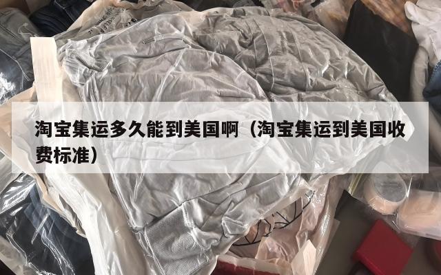 淘宝集运多久能到美国啊(淘宝集运到美国收费标准)