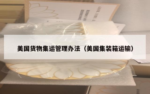 美国货物集运管理办法（美国集装箱运输）