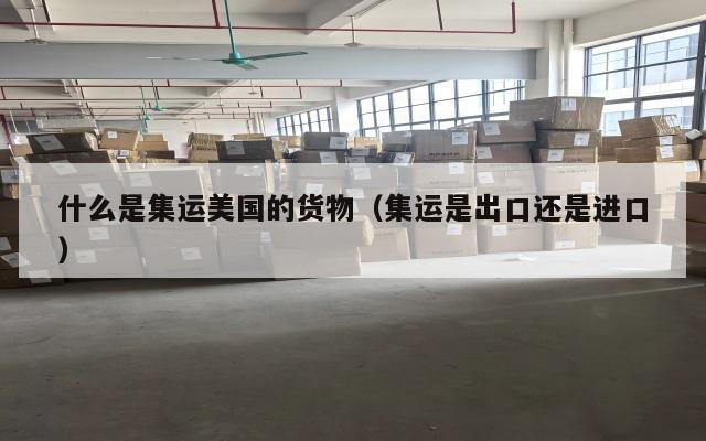 什么是集运美国的货物(集运是出口还是进口)