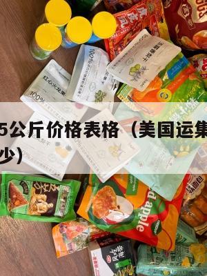 美国集运5公斤价格表格（美国运集装箱到中国价格多少）