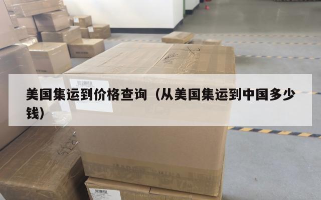 美国集运到价格查询（从美国集运到中国多少钱）